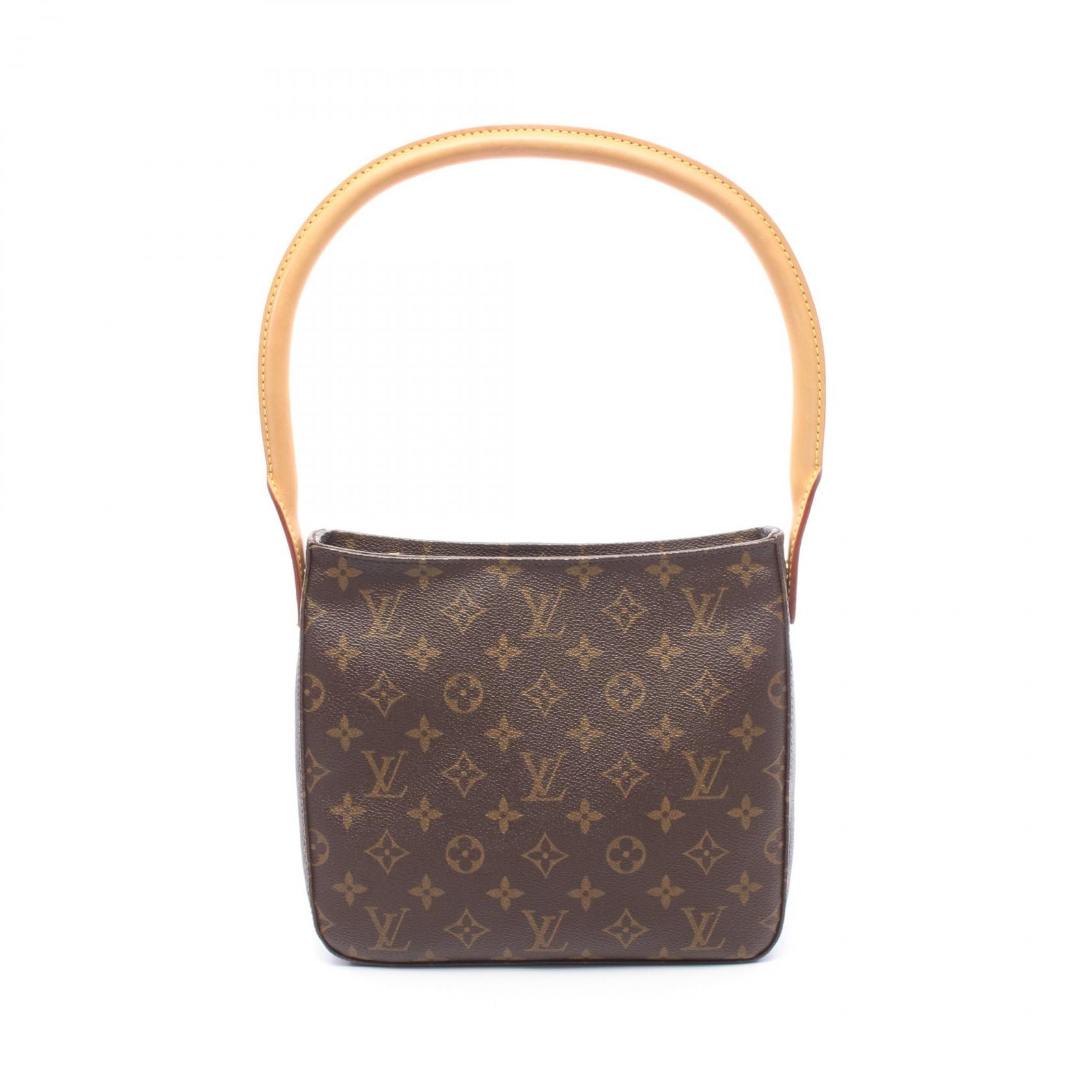 ルイ・ヴィトン LOUIS VUITTON ルーピングMM ショルダーバッグ バッグ PVCコーティングキャンバス レザー モノグラム レディース ブラウン系 M51146 【中古】