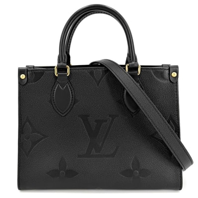 LOUIS VUITTON ルイヴィトン 2WAY モノグラムアンプラント オンザゴーPM ハンドバッグ ショルダーバッグ 肩掛け 斜め掛け 小さめ ミニバック ノワール M45653 ブラック 黒 ゴールド金具 レディース 美品【中古品】