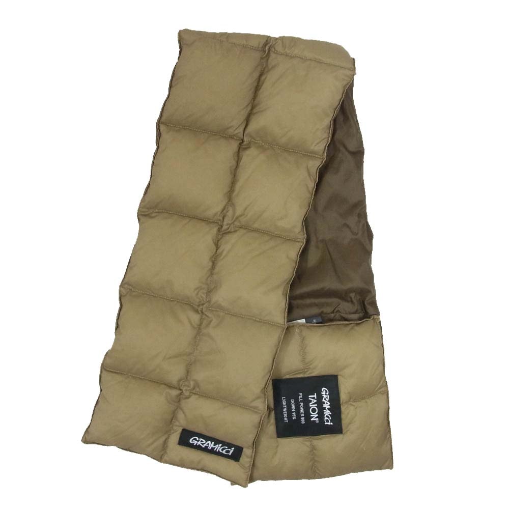 Gramicci グラミチ マフラー × TAION INNER DOWN SCARF TG-1F-004 インナー ダウン マフラー カーキ系【中古】