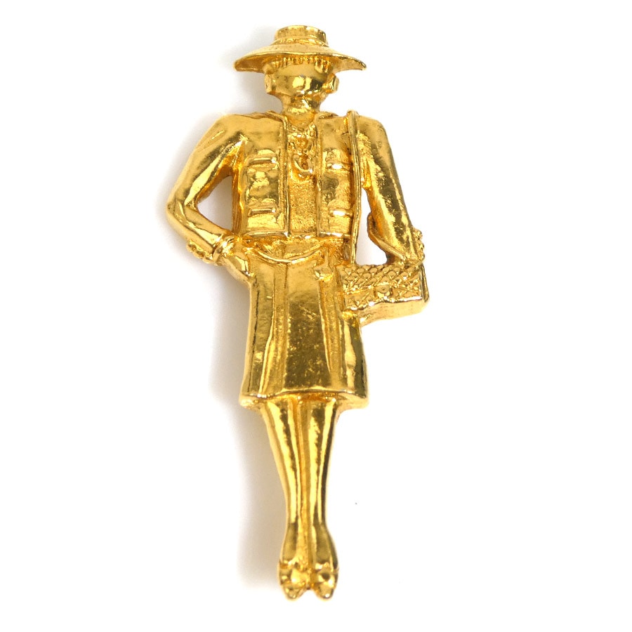 シャネル CHANEL ブローチ マドモアゼル メタル ゴールド レディース【中古】 e61433g