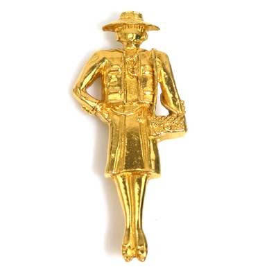 シャネル CHANEL ブローチ マドモアゼル メタル ゴールド レディース【中古】 e61433g