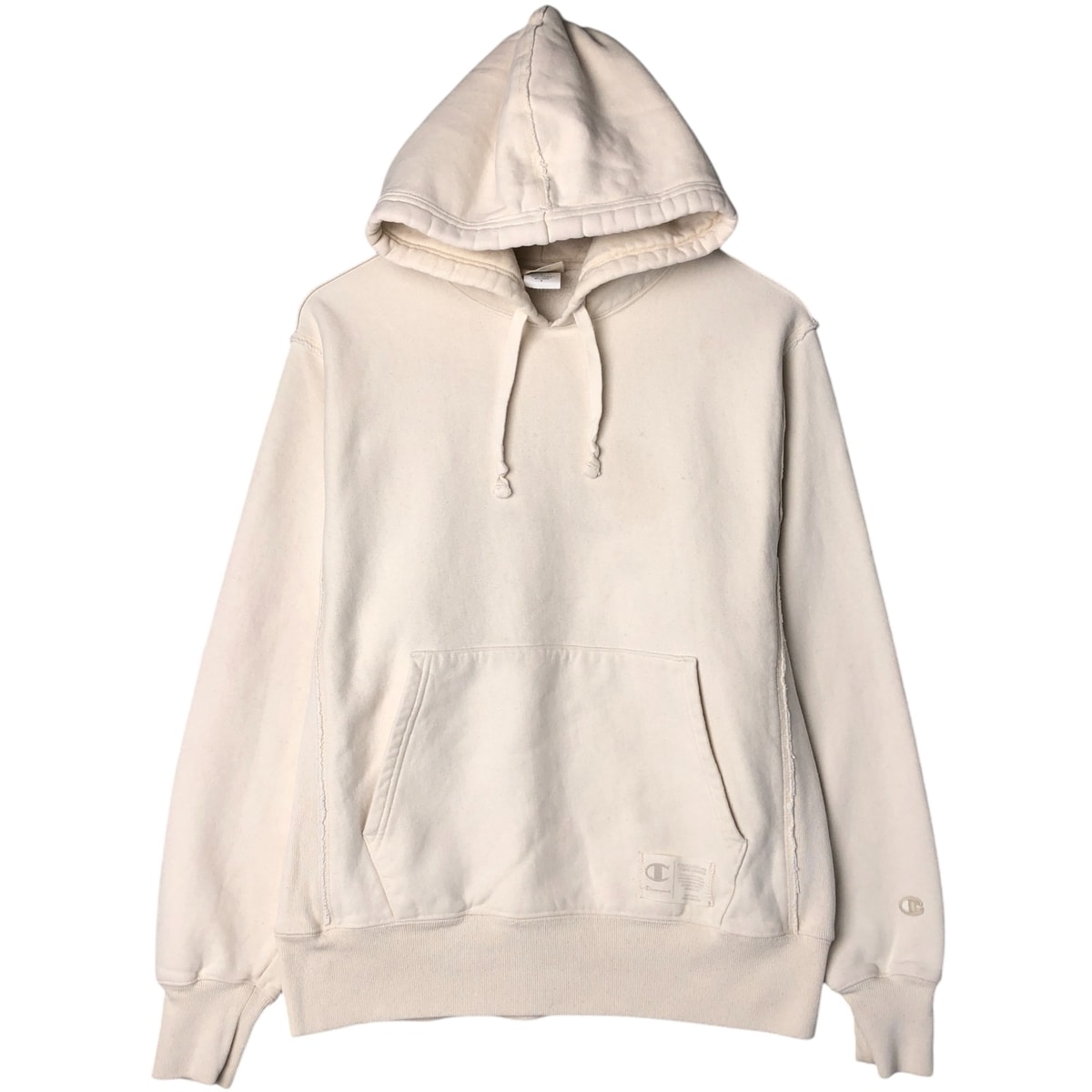 古着 チャンピオン Champion REVERSE WEAVE リバースウィーブ NATURAL STATE 目無し スウェットプルオーバーパーカー メンズM相当/eaa574290