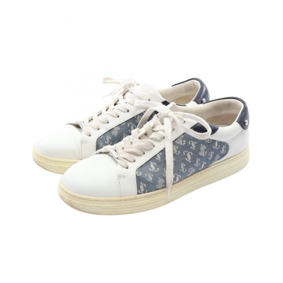 ジミーチュウ JIMMY CHOO ROME JCロゴ スニーカー 靴 レザー デニム メンズ ホワイト系 / ブルー系 / ネイビー系 【中古】