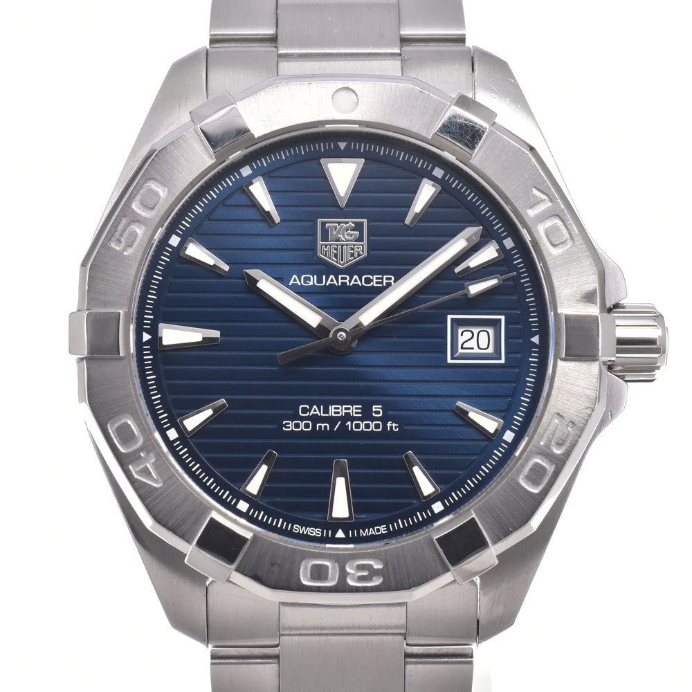 タグホイヤー TAG HEUER WAY2112 アクアレーサー デイト ブルー 自動巻き メンズ 良品 箱付き 腕時計 M#150069