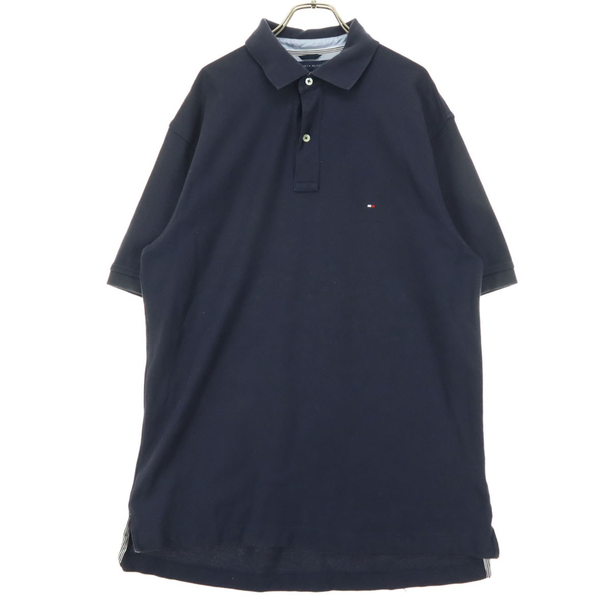 TOMMY HILFIGER トミーヒルフィガー ワンポイントロゴ 半袖 ポロシャツ L ネイビー