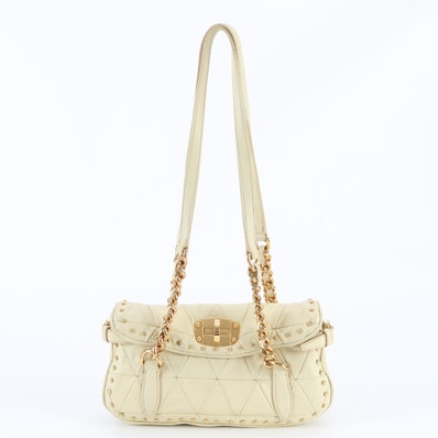 ミュウミュウ チェーン スタッズショルダーバッグ レザー