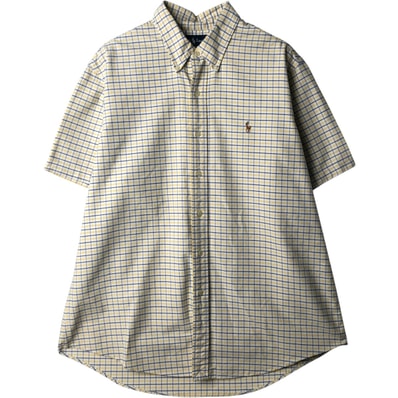 古着 00年代 ラルフローレン Ralph Lauren CUSTOM FIT 半袖 ボタンダウン チェックシャツ メンズXL相当/eaa643928