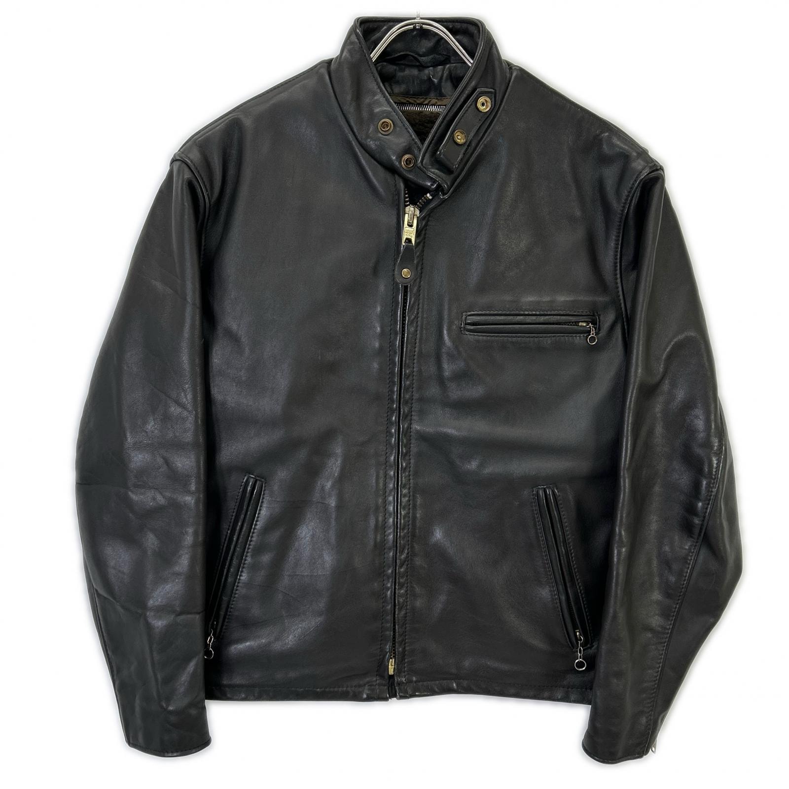 ショット ダークブラウン 641 ボアライナー付き シングルライダースジャケット 38