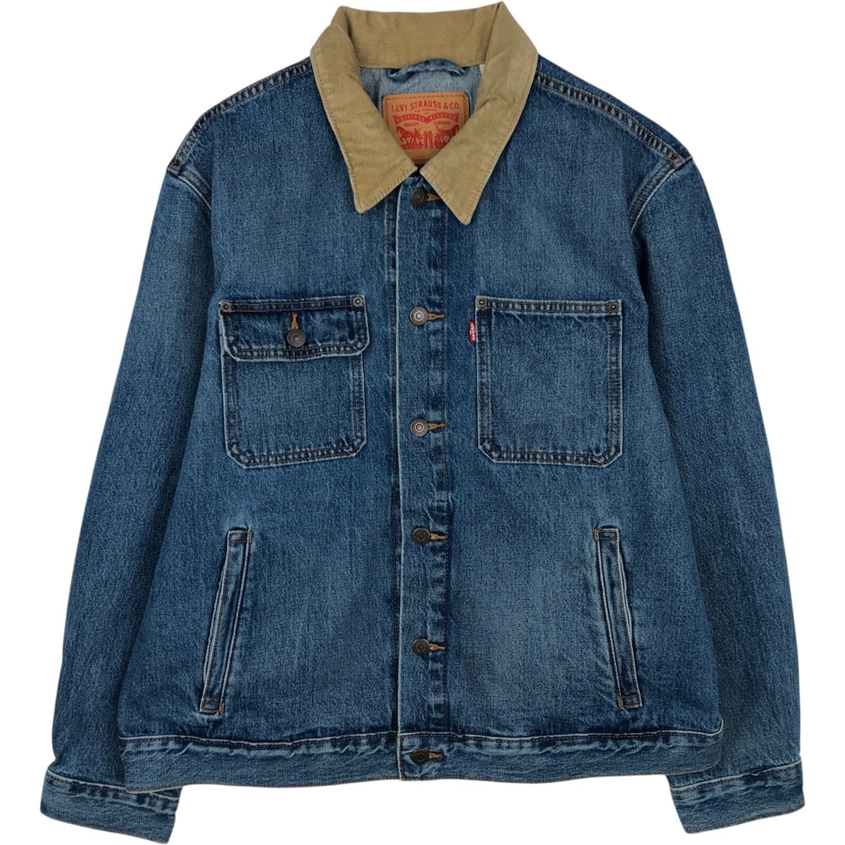 古着 リーバイス Levi's コーデュロイ襟 デニムジャケット Gジャン メンズL相当/eaa630372