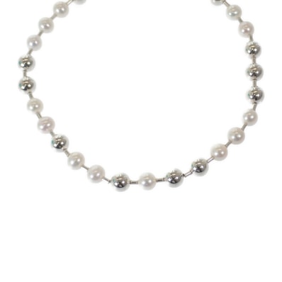 ティファニー TIFFANY&Co. ハードウェアパールボール 64048201 ネックレス シルバー925 シルバー フレッシュウォーターパール レディース【中古】【Aランク】