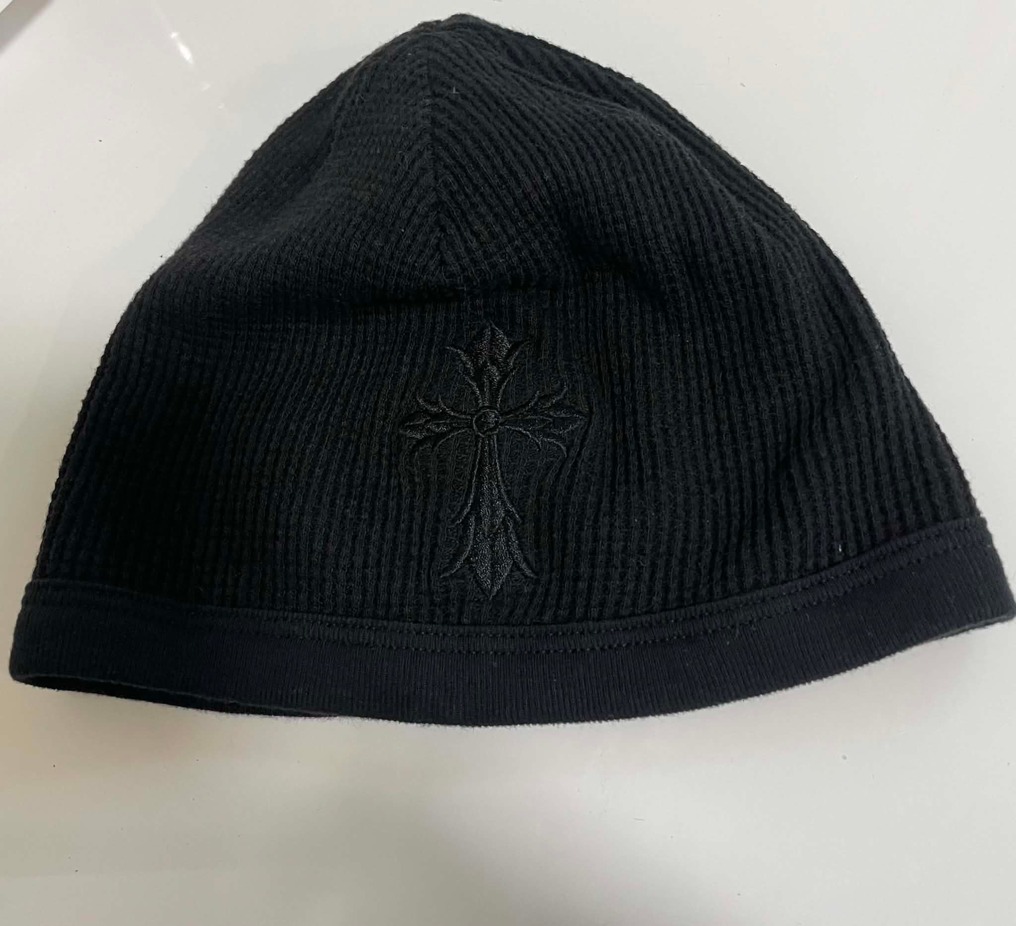 クロムハーツ ニット帽 ビーニー クロスCH (黒)美品