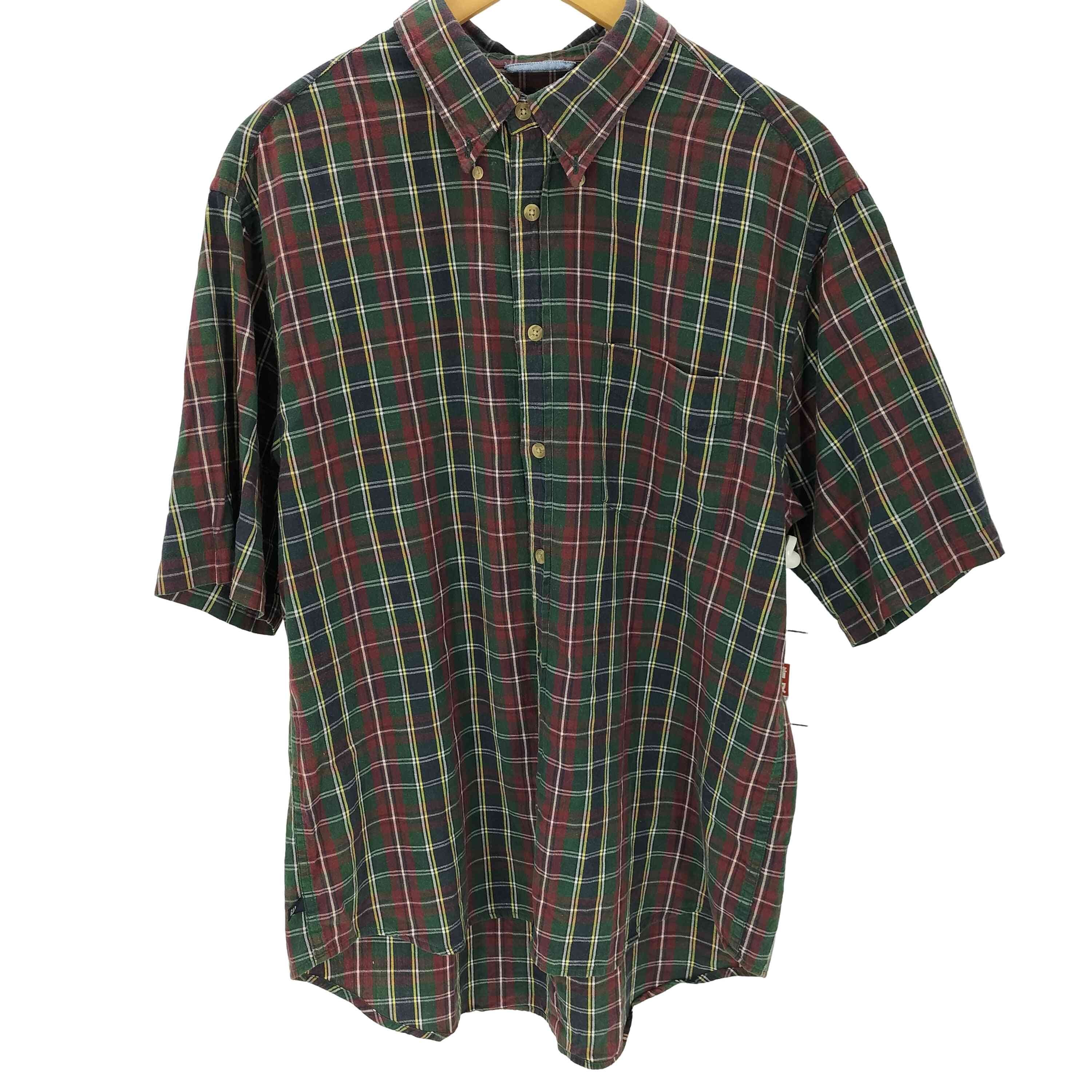 90S OLD 紺タグ S/S タータンチェック B.D. シャツ【1138200209592】