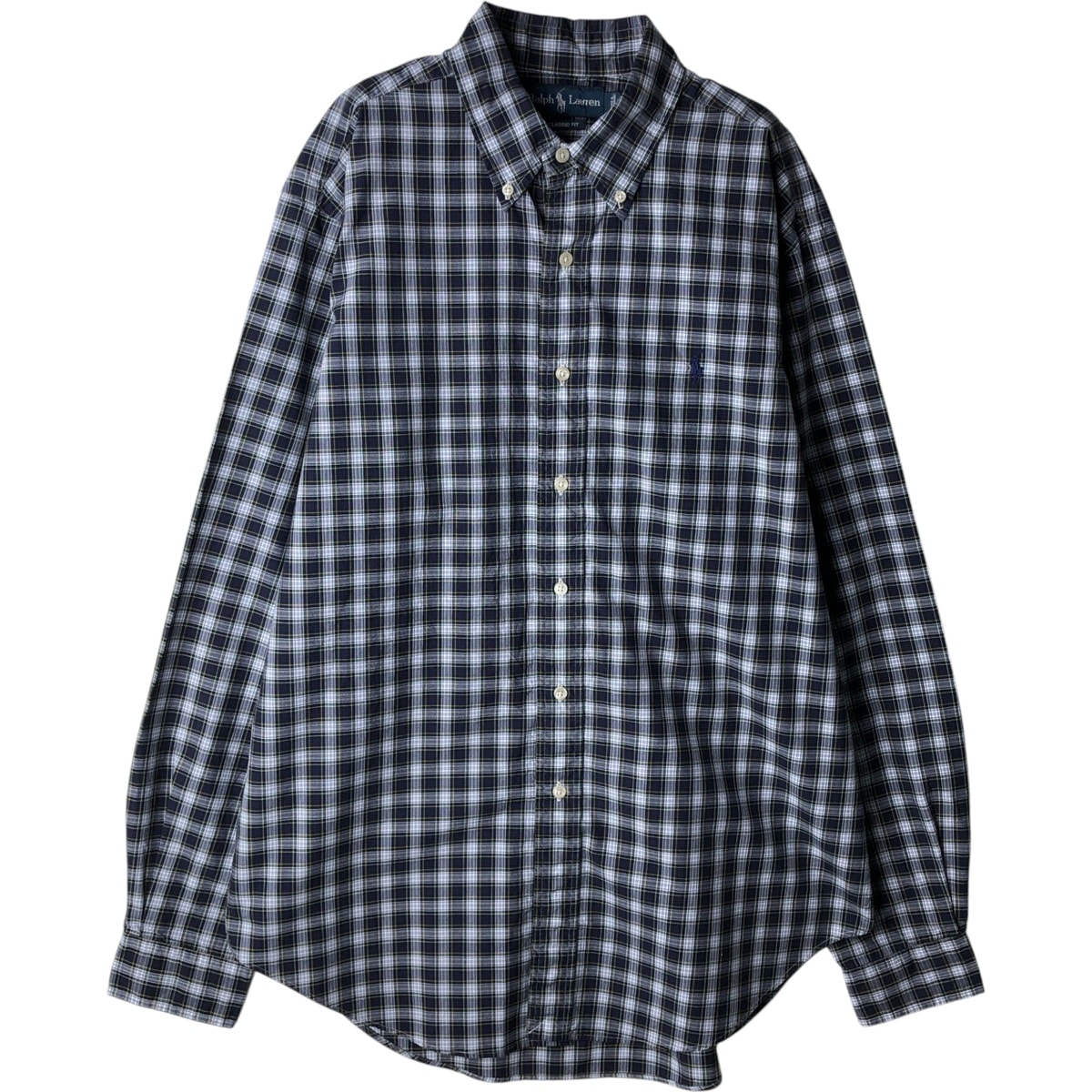 古着 ラルフローレン Ralph Lauren CLASSIC FIT クラシックフィット 長袖 ボタンダウンチェックシャツ メンズL相当/eaa618540