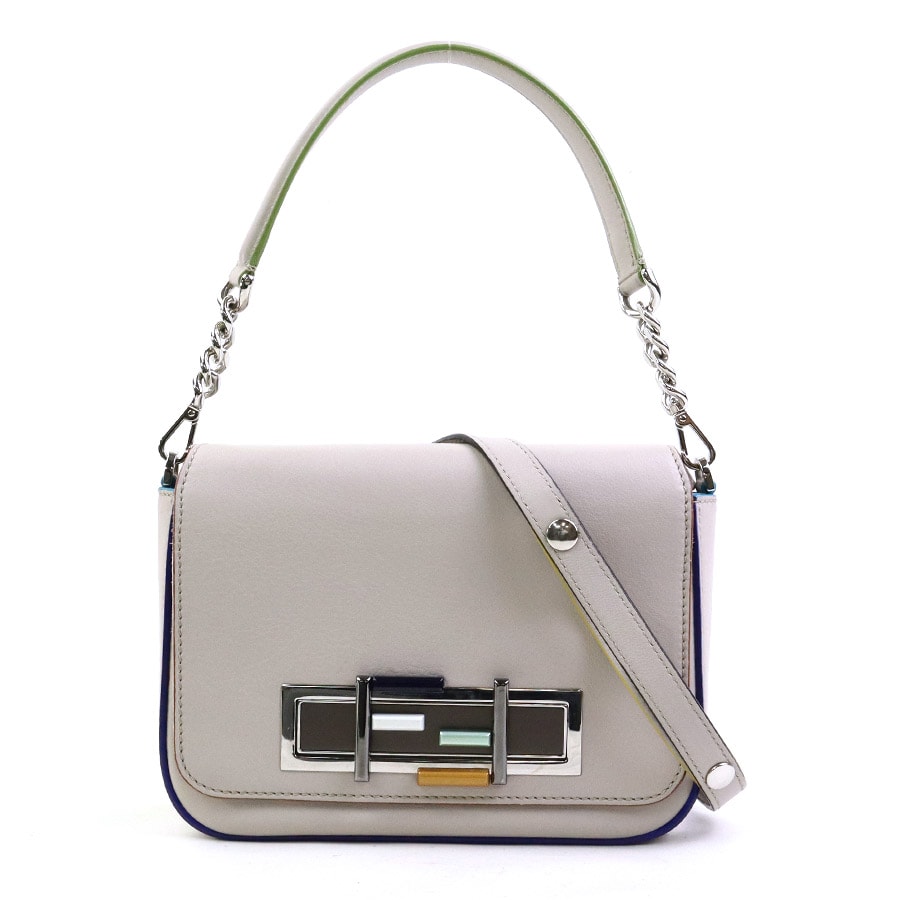 フェンディ FENDI ハンドバッグ ショルダーバッグ レザー グレージュ レディース 8BR757-5C3【中古】 r11266a