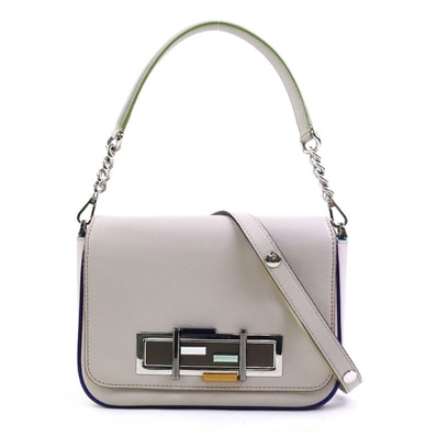 フェンディ FENDI ハンドバッグ ショルダーバッグ レザー グレージュ レディース 8BR757-5C3【中古】 r11266a