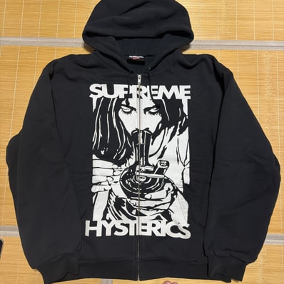 Supreme x HYSTERIC GLAMOUR Thermal Lined Zip Up Hooded Sweatshirt "Black"