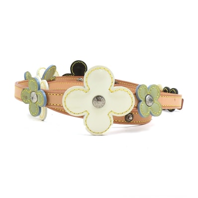 ルイ ヴィトン LOUIS VUITTON ベルト サンチュール フルール レザー/パテントレザー マルチカラー レディース【中古】 e61606