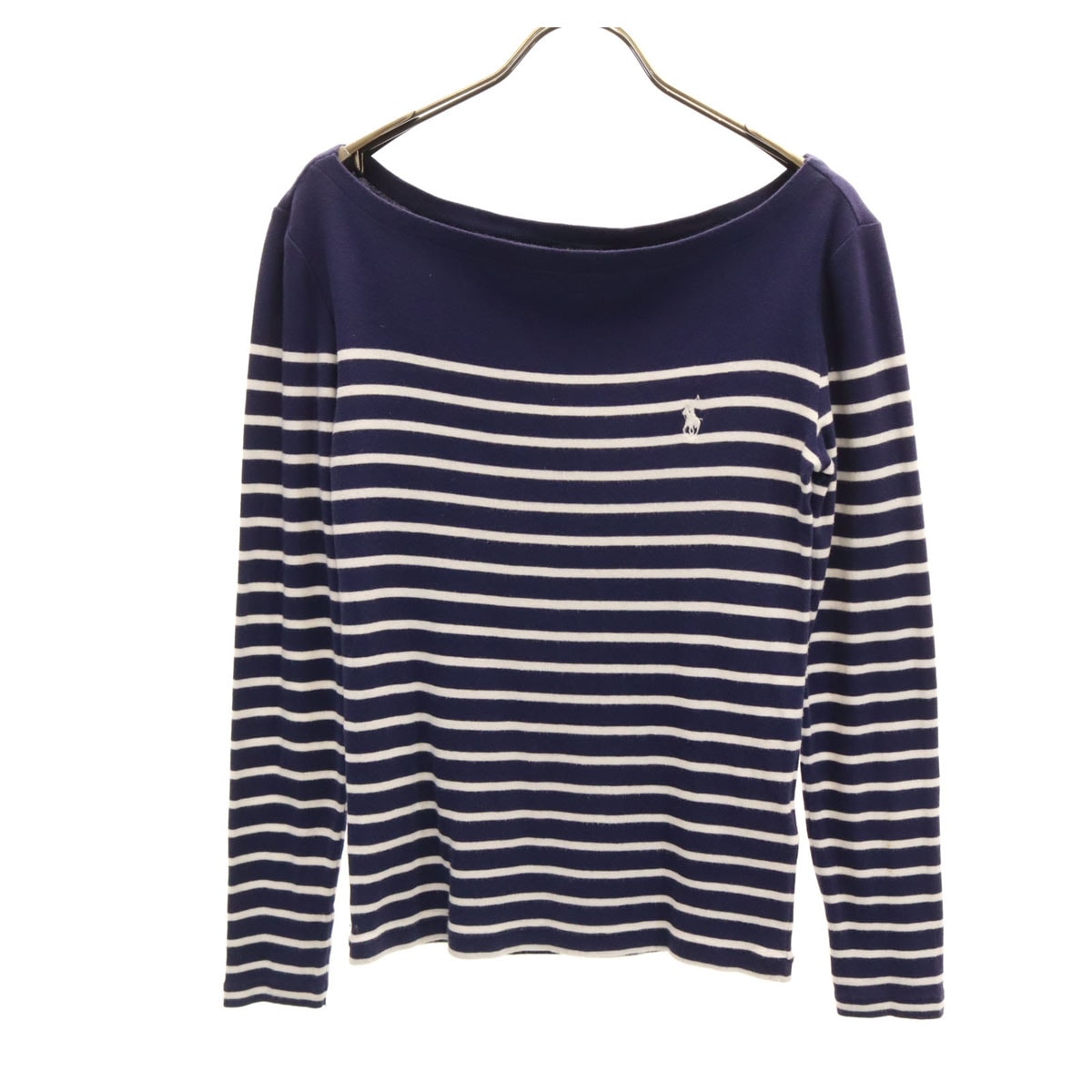 POLO RALPH LAUREN ポロラルフローレン ボーダー柄 長袖 ボートネック Tシャツ S ネイビー ロンT