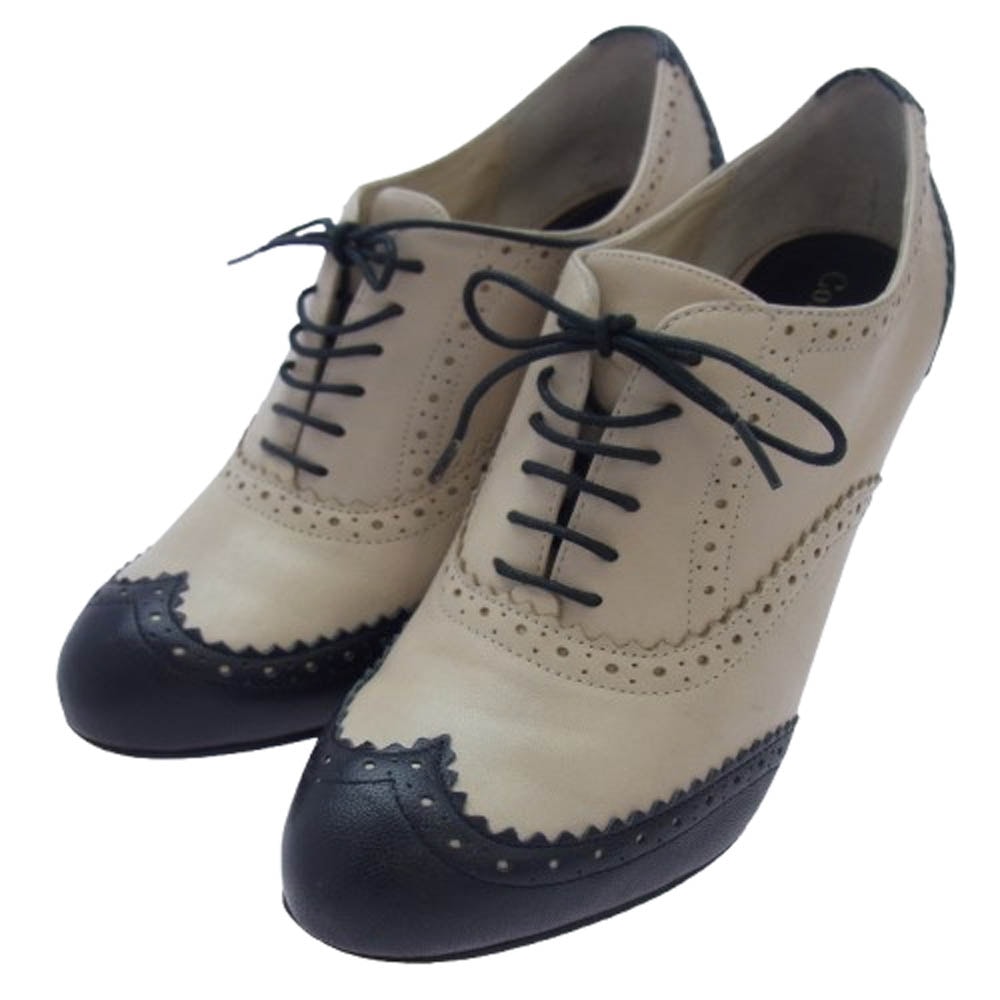 COLE HAAN コールハーン パンプス D36771 LUCINDA AIR OX PUMP レザー ウィングチップ ハイヒール パンプス オフホワイト系【中古】