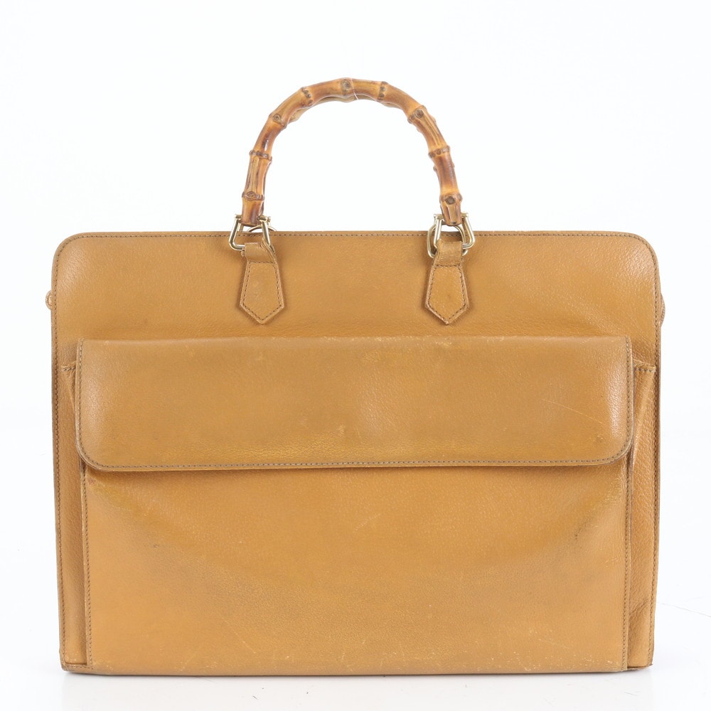 グッチ バンブービジネス バッグ レザー