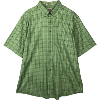 古着 90~00年代 エルエルビーン L.L.Bean WRINKLE FREE TRADITIONAL FIT 半袖 ボタンダウン チェックシャツ メンズXL相当 ヴィンテージ/eaa641466