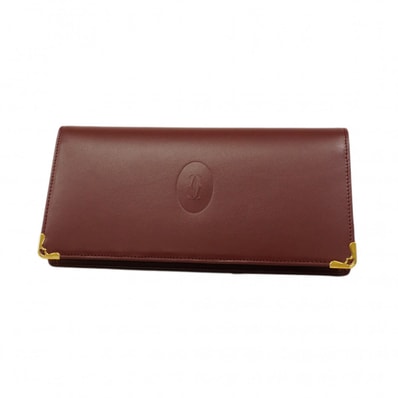 ★SALE【6ce6513】カルティエ 長財布 マスト レザー ボルドー ゴールド金具【中古】メンズ レディース ユニセックス