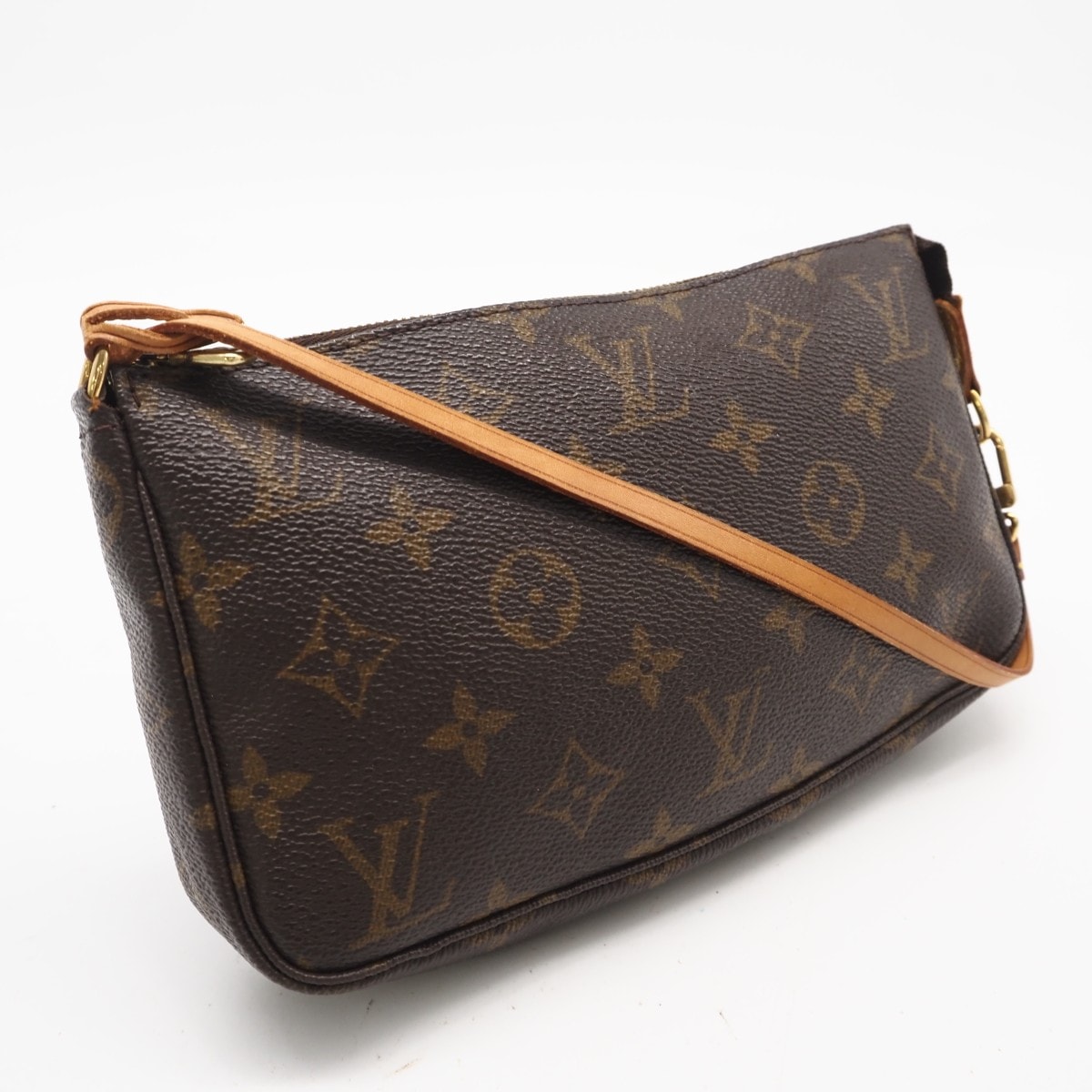 LOUIS VUITTON ルイ・ヴィトン モノグラム キャンバス ポシェット アクセソワール M51980 ポーチ ブラウン コーティングキャンバス レザー レディース