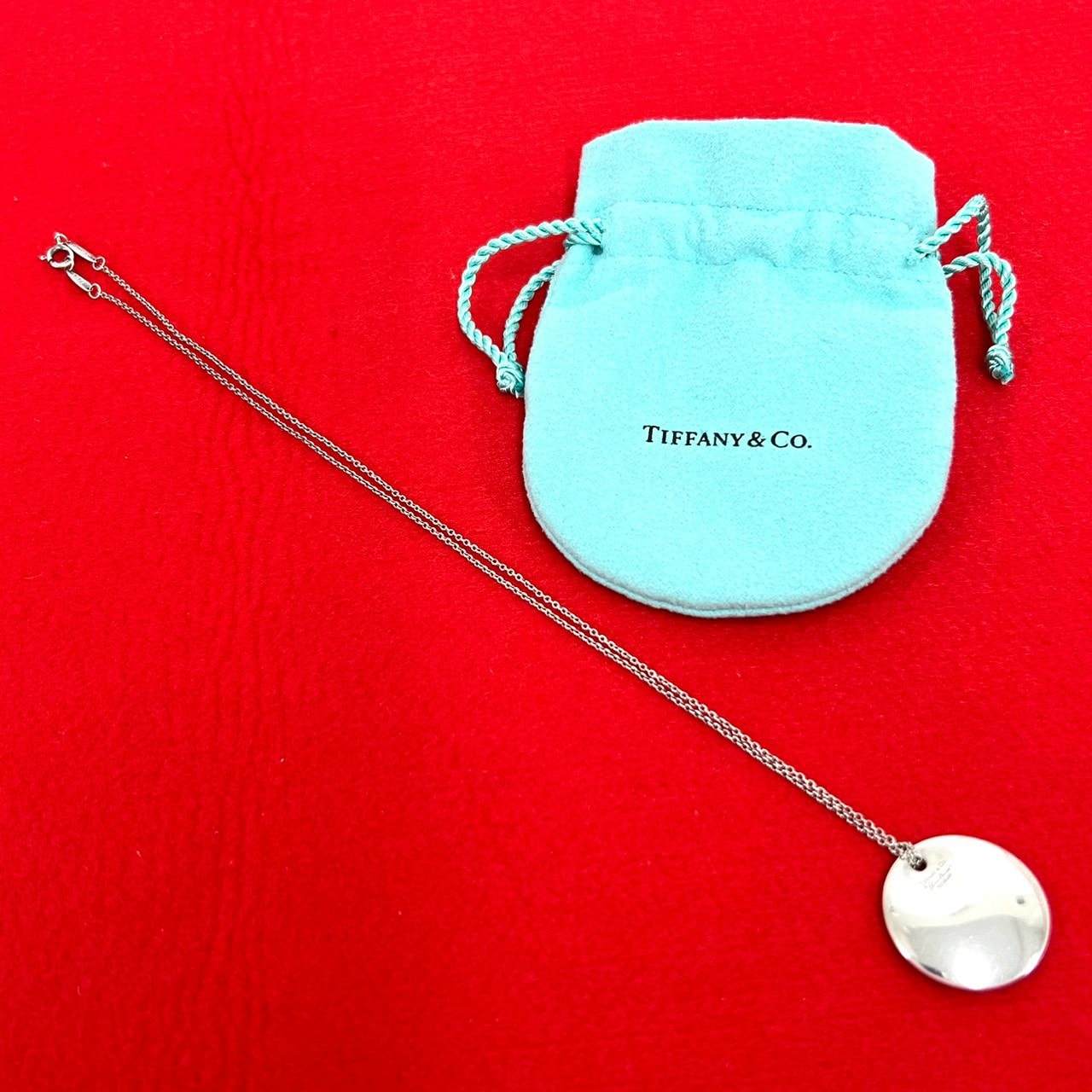 TIFFANY&Co. ティファニー ラウンド プレート ネックレス シルバー925 ネックレス シルバー
 185-5