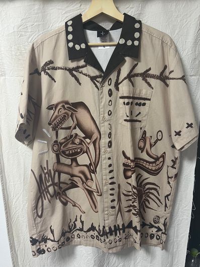 Travis Scott Cactus Jack PAINTER'S BUTTON UP SHIRT "Beige"