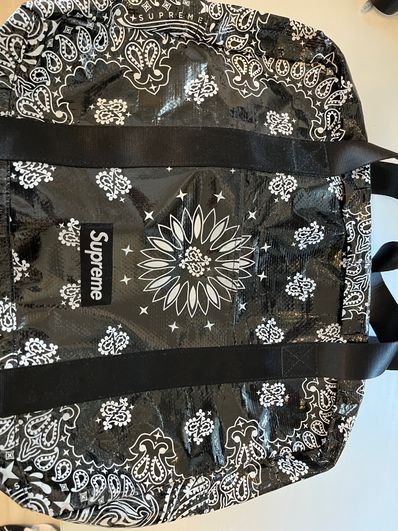Supreme Bandana Tarp Small Duffle Bag "Black"