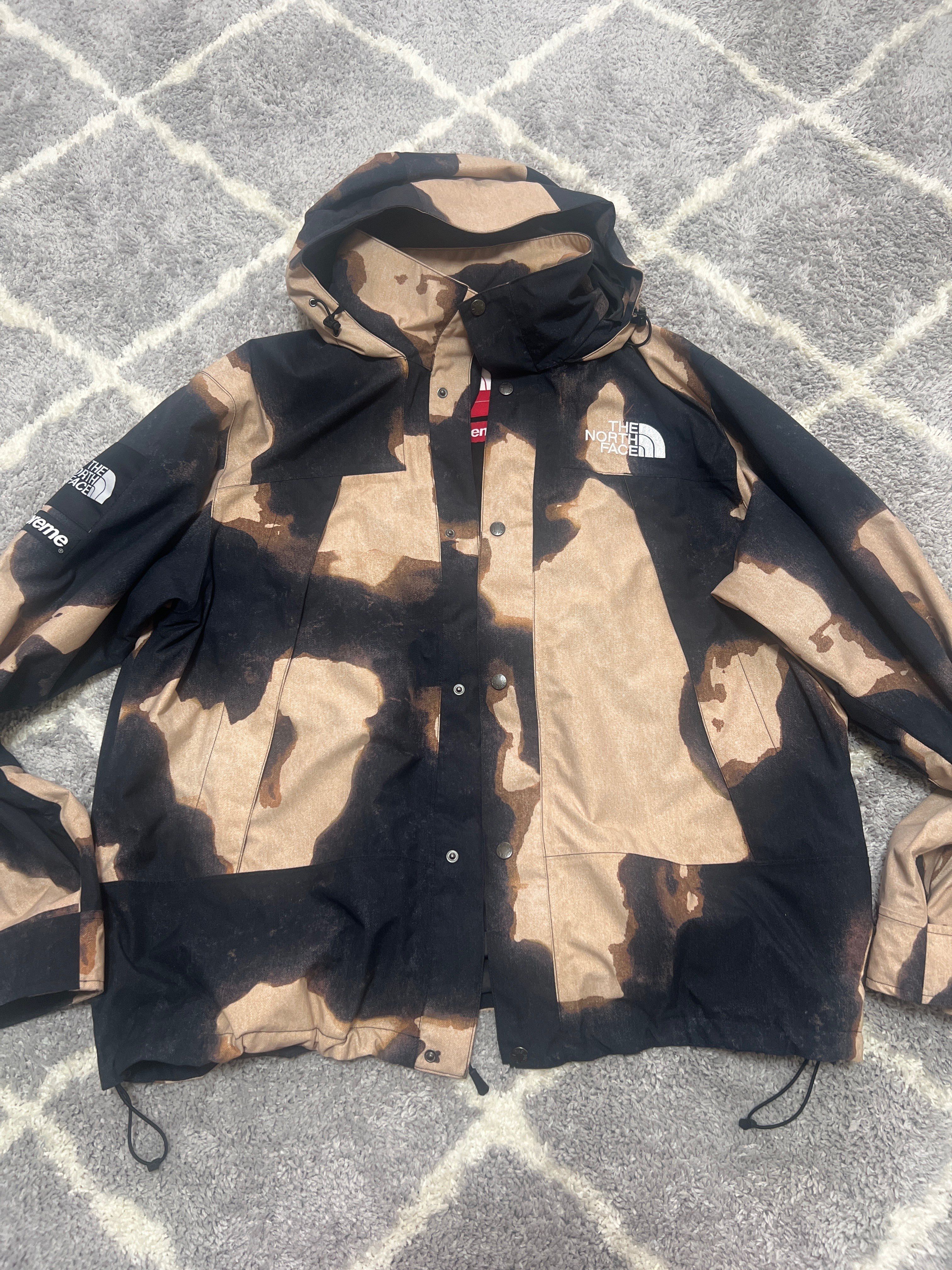 Supreme x The North Face Bleached Denim Print Mountain Jacket "Black"
