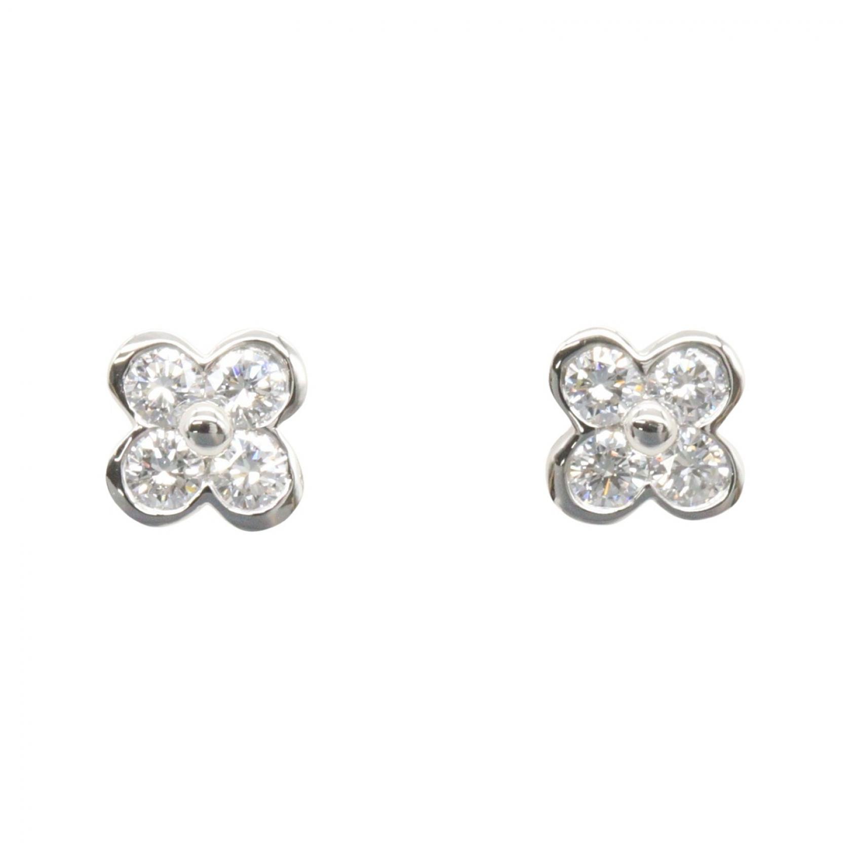ティファニー TIFFANY&CO ベゼルセット ダイヤ ピアス ピアス ジュエリー Pt950プラチナ ダイヤモンド レディース シルバー系 / クリア系 【中古】