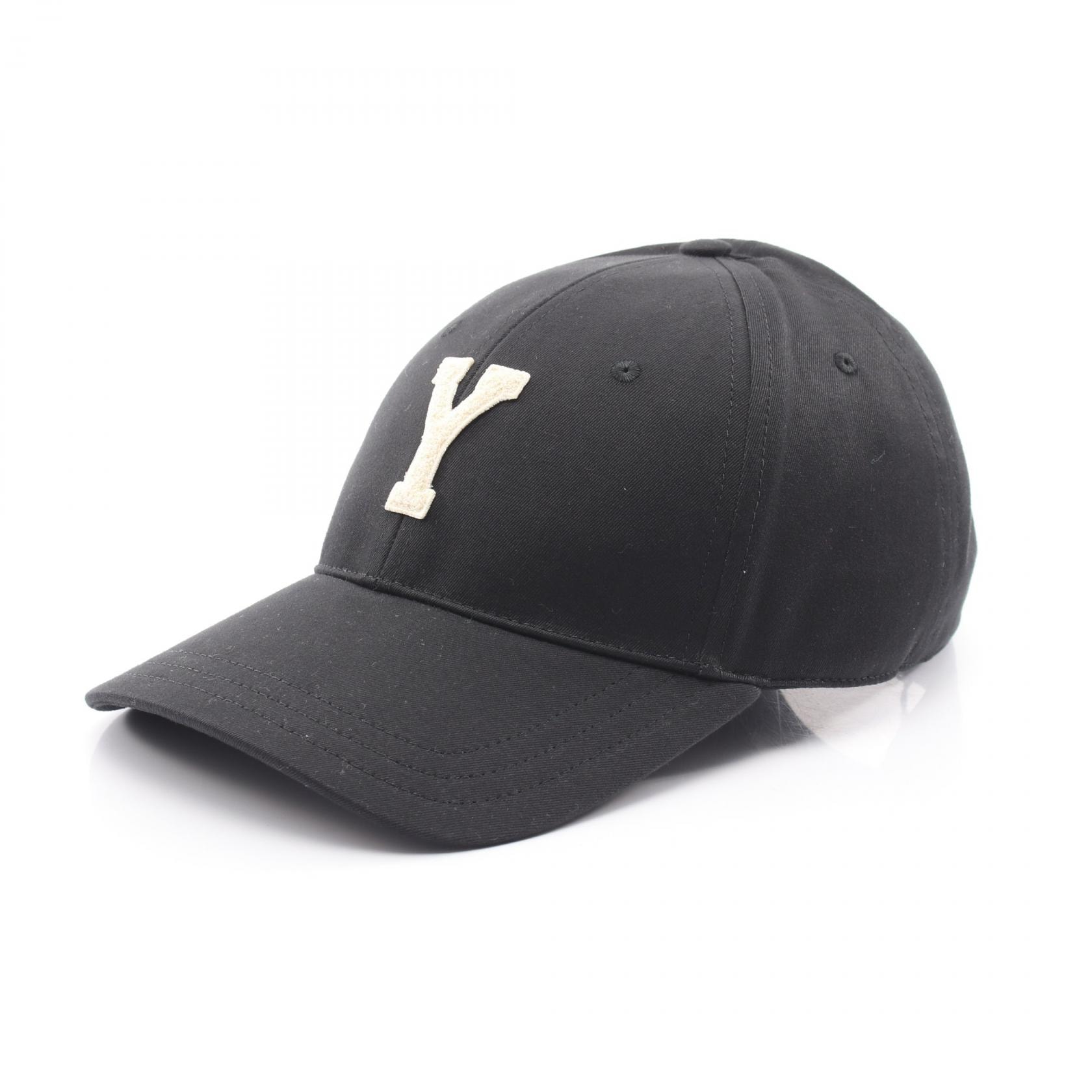 サンローランパリ SAINT LAURENT PARIS Y バーシティ キャップ 帽子 コットン メンズ レディース ブラック系 8168713YR57107859 【新品】