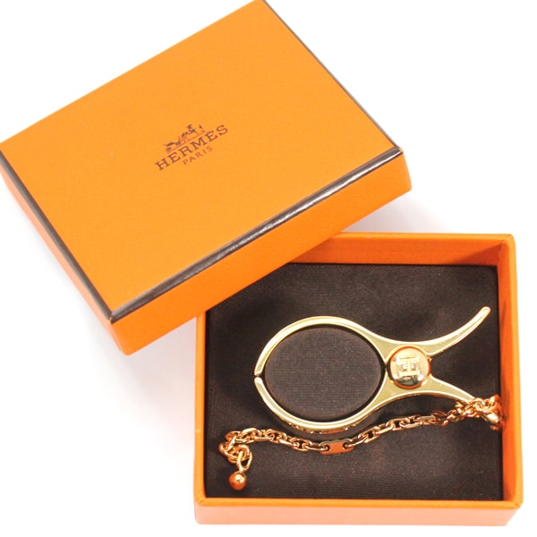 【新品】エルメス グローブホルダー フィルー ピンクゴールド ローズゴールド チェーン付き 手袋ホルダー HERMES メンズ レディース バッグチャーム プレゼント ブランド