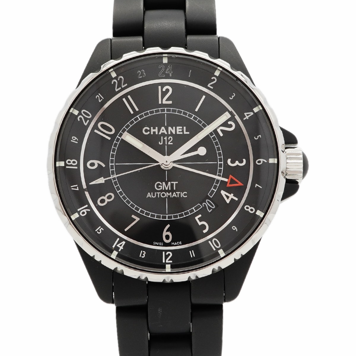 【6wgd0315】シャネル J12 GMT マットブラック H3101 黒文字盤【中古】腕時計 メンズ