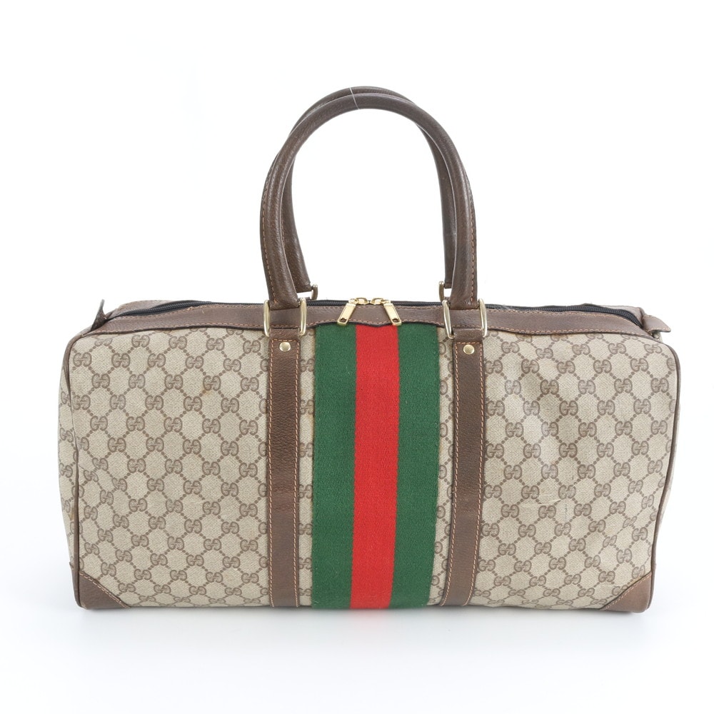 【極美品】GUCCI グッチ GGスプリーム ボストンバッグ シェリーライン D (傷や汚れあり)】OLD GGスプリーム シェリーライン ボストンバッグ
