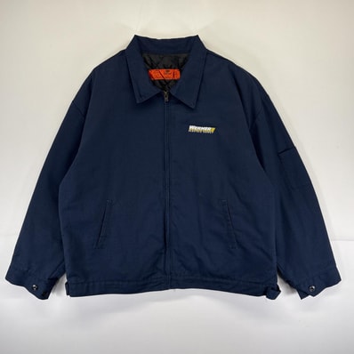 古着 レッドキャップ RED KAP ワークジャケット 中綿 ブルゾン 企業ロゴ 襟付き 作業着 大きいサイズ 14041 ネイビー メンズ