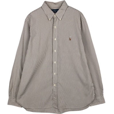 古着 ラルフローレン Ralph Lauren CUSTOM FIT 長袖 ボタンダウンストライプシャツ メンズXL相当/eaa632577