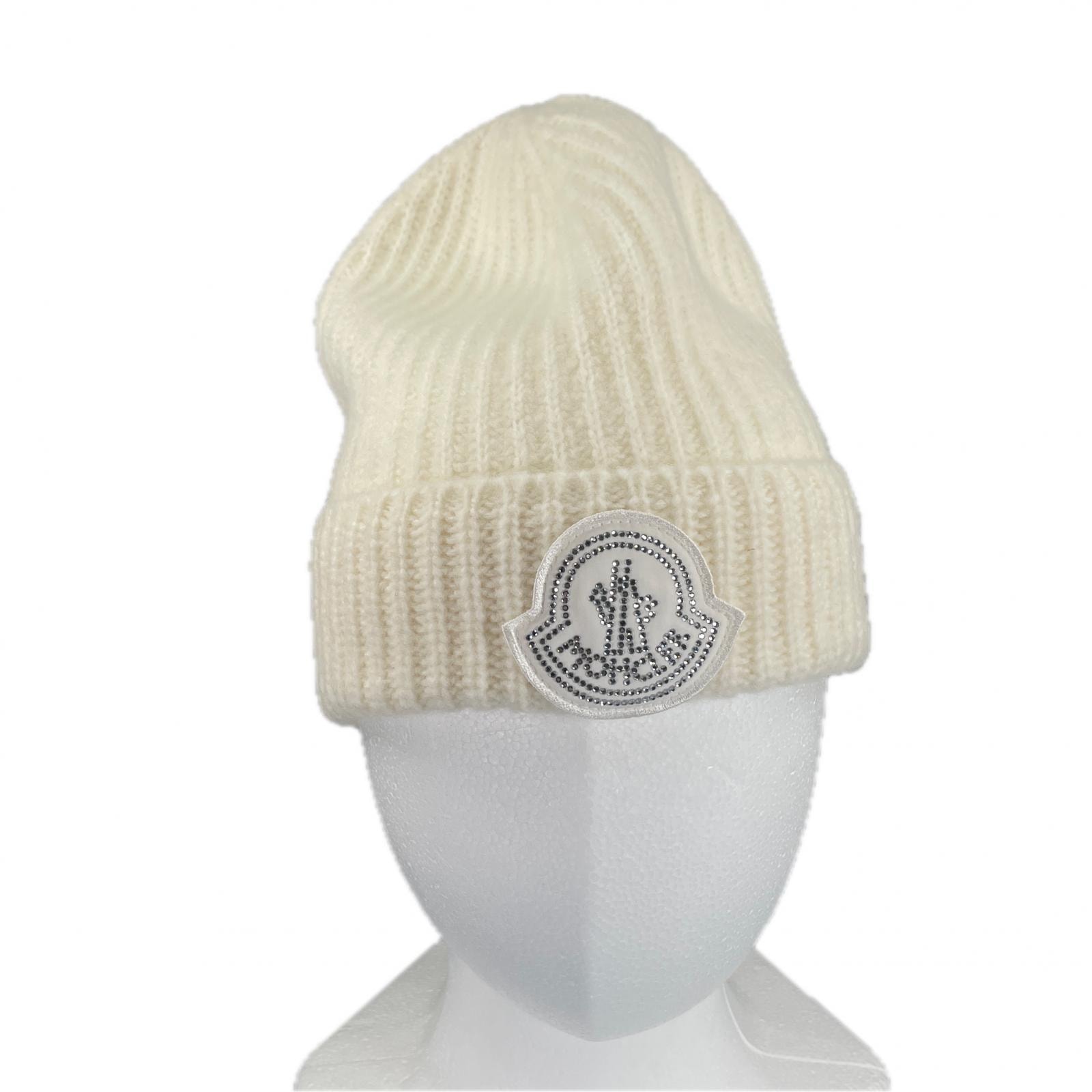 極美品 モンクレール
 ニットキャップ BERRETTO ホワイト レディース UNI J20933B00072