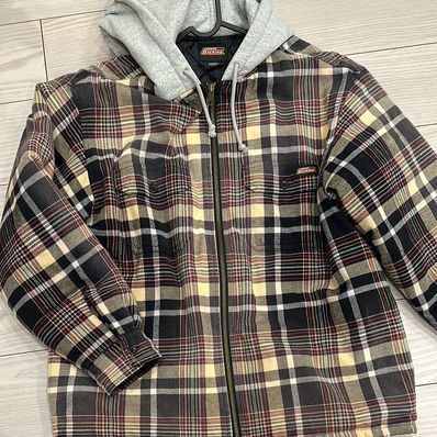 Supreme x Dickies Plaid Hooded Zip Up Shirt "Black"