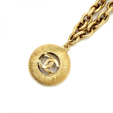 CHANEL シャネル ネックレス ココマーク ラウンド ゴールド ヴィンテージ アクセサリー GP レディース 約68.5g【中古品】