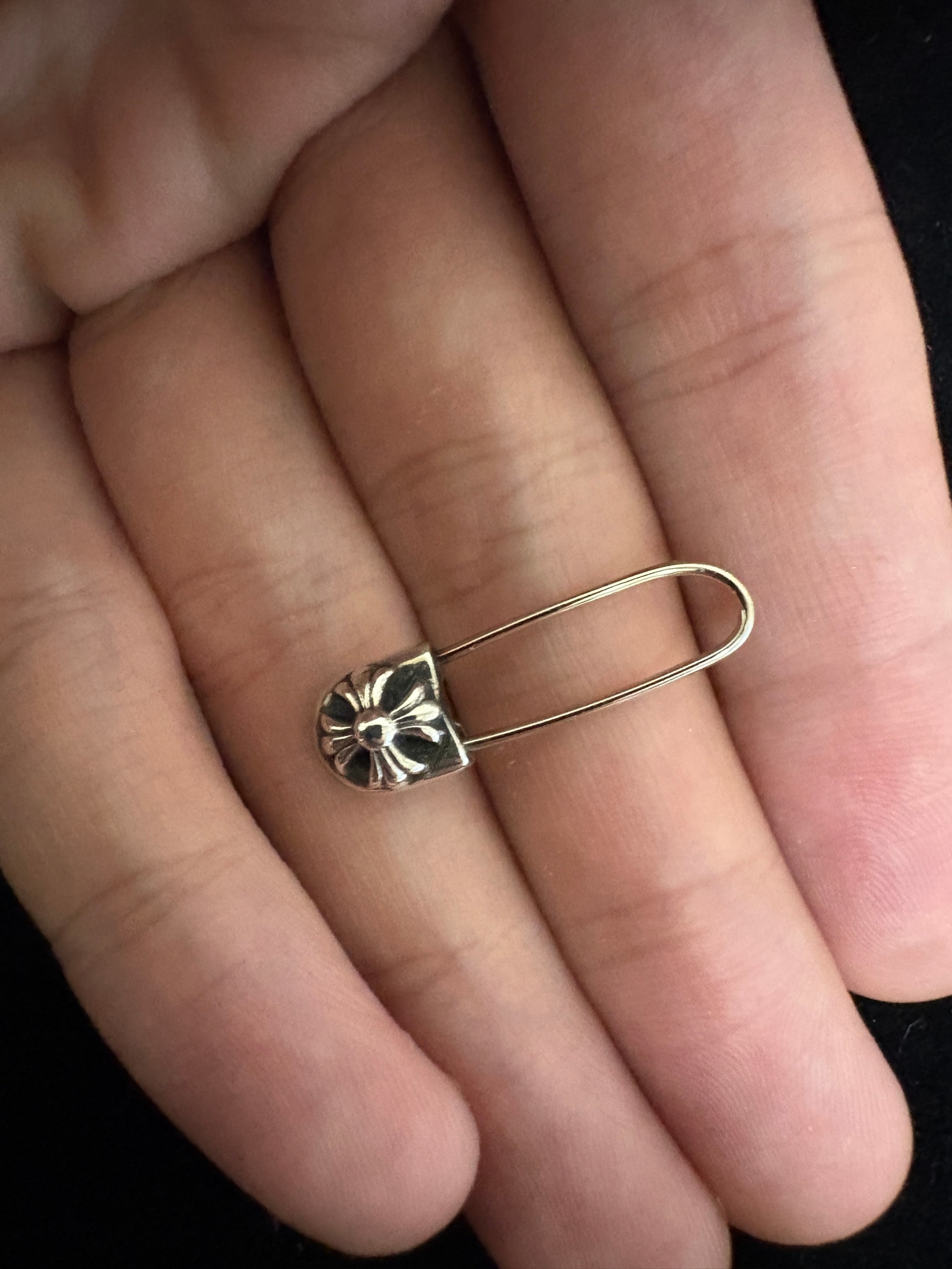Chrome Hearts CH Plus Safety Pin Earring "Silver"