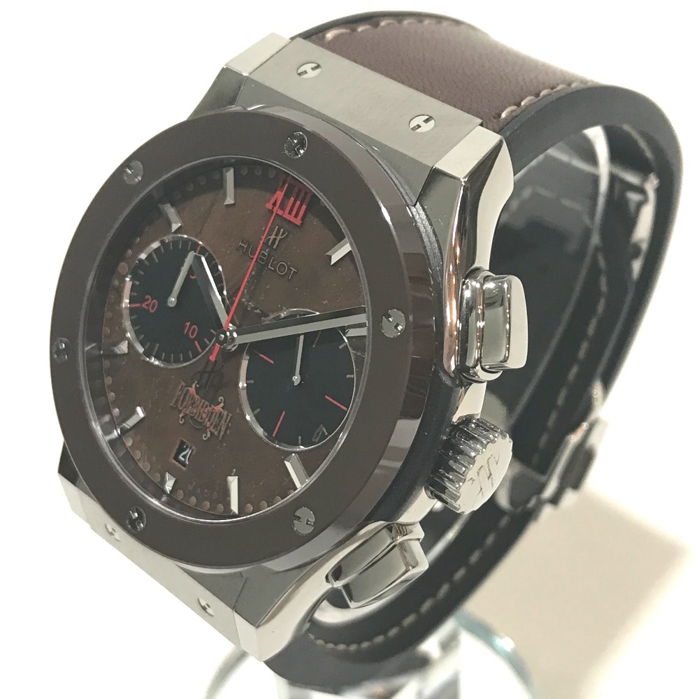 ウブロ HUBLOT クラシック フュージョン 521.NC.0589.VR.OPX14 フォービデンX 自動巻き 葉巻ボックス付き 腕時計 チタニウム シルバー 新品同様