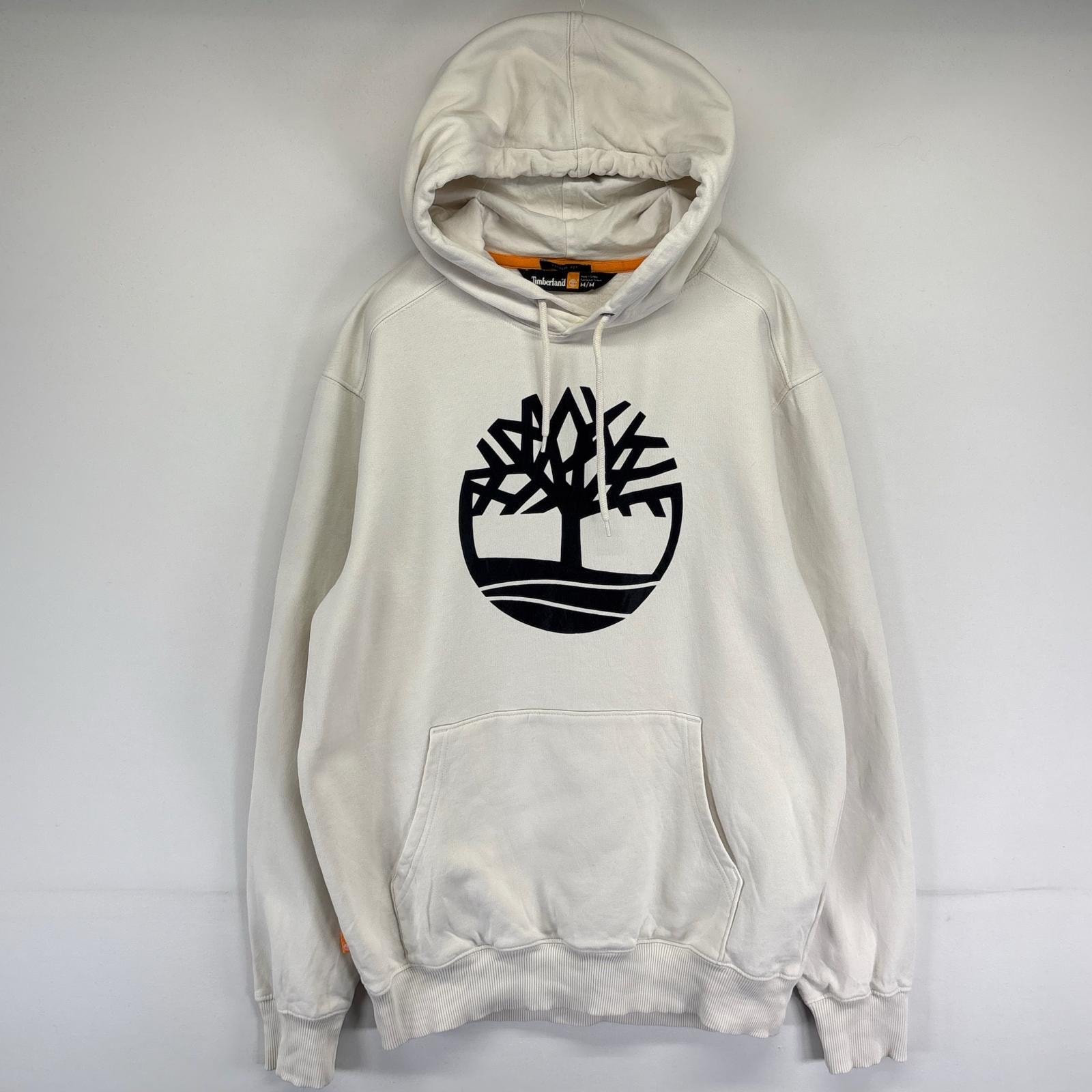古着 ティンバーランド Timberland パーカー プルオーバー  スウェット プリントロゴ フーディ M  ホワイト メンズ