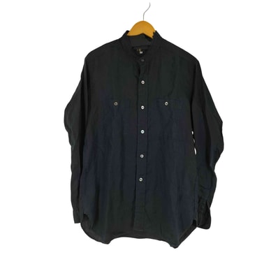 Band Collar Work Shirt -Linen Canvas【1142942311741】