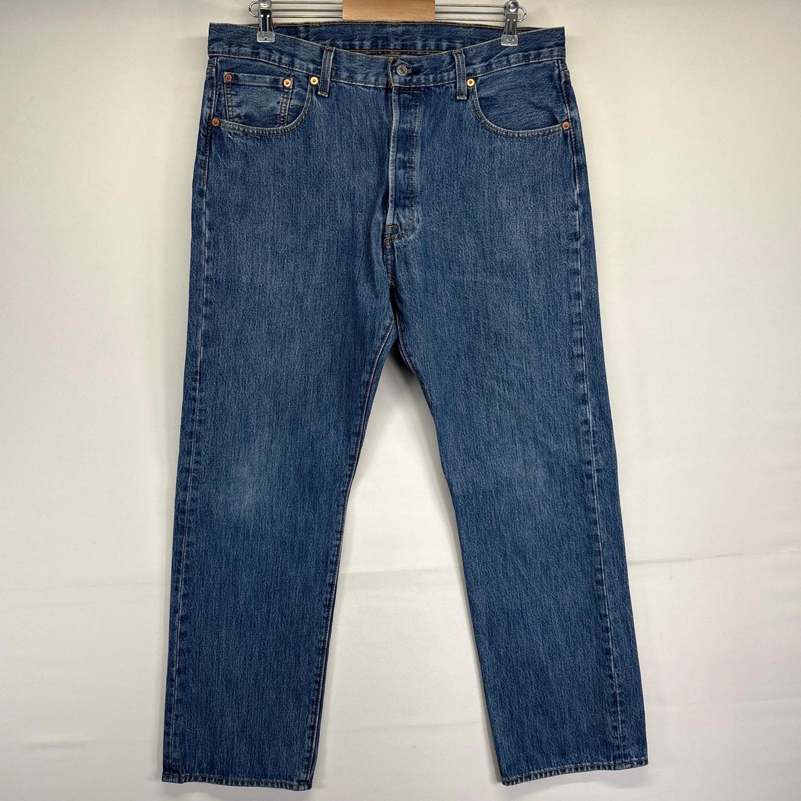 古着 リーバイス Levi's デニムパンツ 501 ストレート ボタンフライ ジーンズ ジーパン 長ズボン 大きいサイズ w38 L32  ブルー メンズ