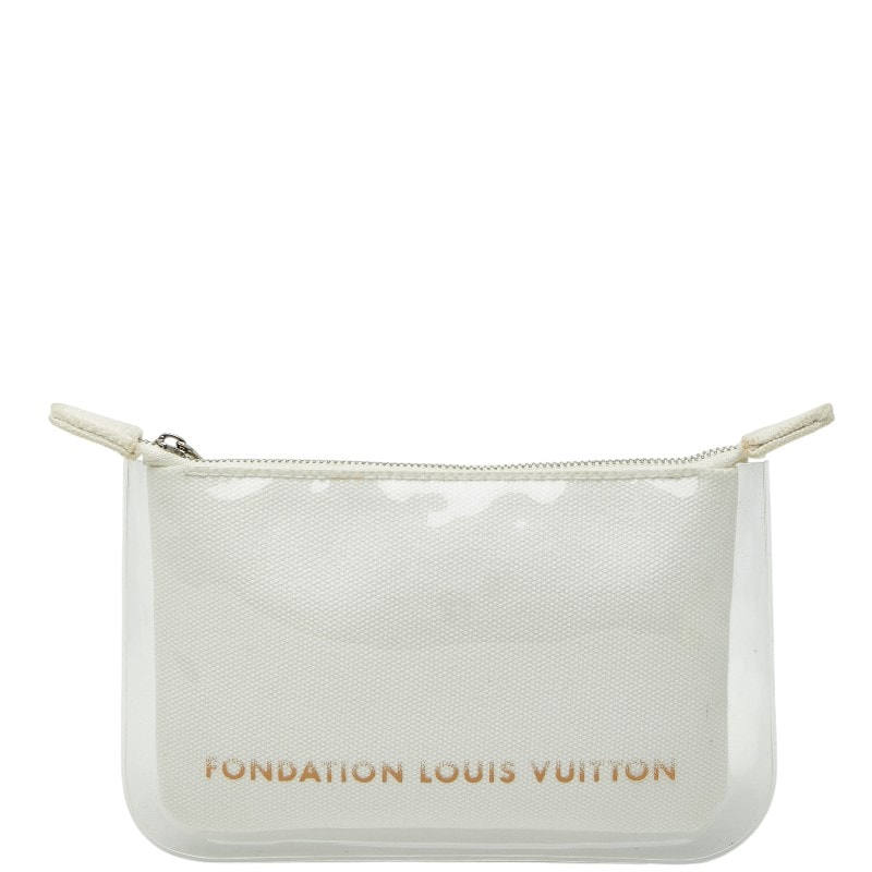 ルイ ヴィトン FONDATION LOUIS VUITTON フォンダシオン ルイヴィトン ポーチ 化粧 小物入れ ホワイト PVC コットン レディース LOUIS VUITTON 【中古】