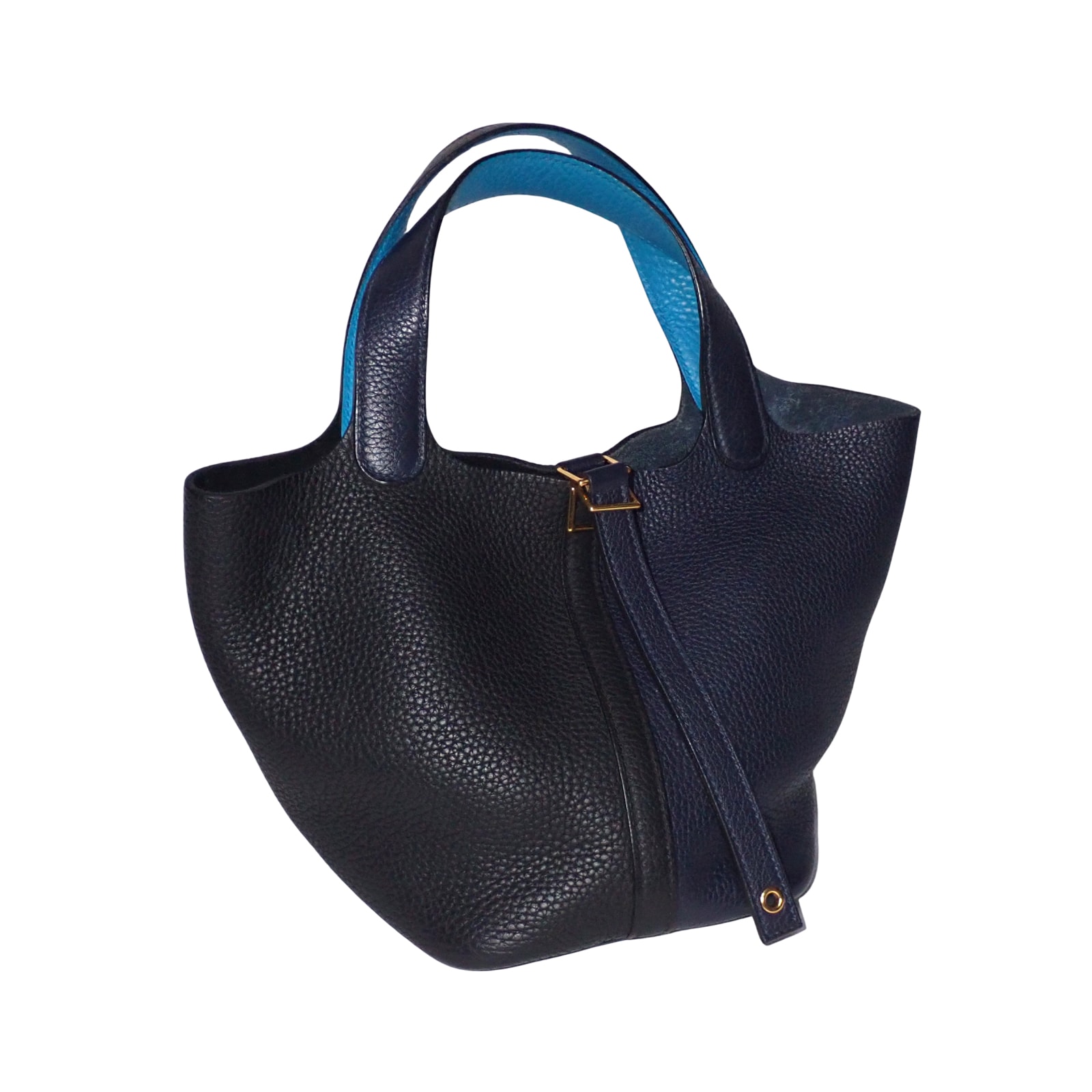 HERMES エルメス  ピコタンロック PM カザック  ブラック×ネイビー Y刻印 ハンドバッグ  ブラック  レディース トートバッグ