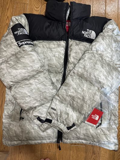 Supreme x The North Face Nuptse Jacket "White Paper Print"