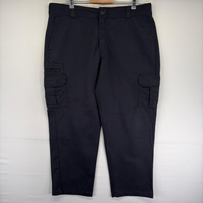 古着 ディッキーズ Dickies パンツ ワーク ジッパーフライ ワンポイントロゴ 大きいサイズ カーゴパンツ W40 L32 ブラック系 メンズ